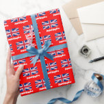 Union Jack Wrapping Paper, British Flag, UK Red Paper<br><div class="desc">Wrapping Paper: British Flag gifts wrapping & United Kingdom "Union Jack" flag - love my country,  patriots / sports fans</div>