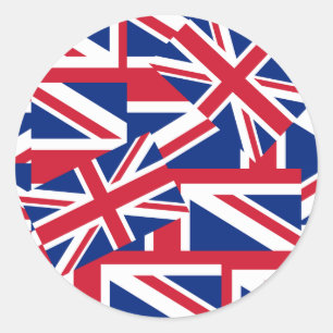 Union Jacks Galore Classic Round Sticker
