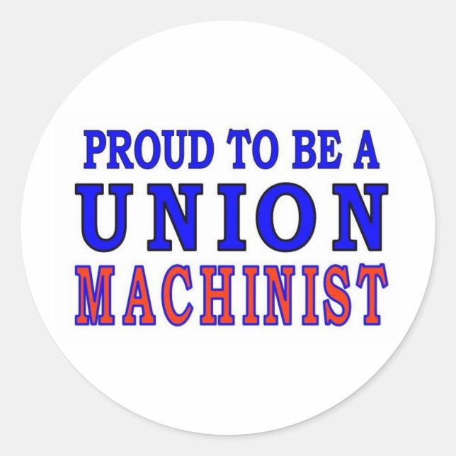 UNION MACHINIST CLASSIC ROUND STICKER (Front)