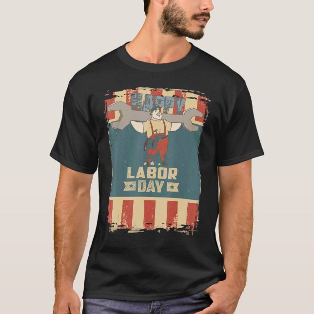 Union Member Skilled Car Mechanic Happy Union Labo T-Shirt (Front)