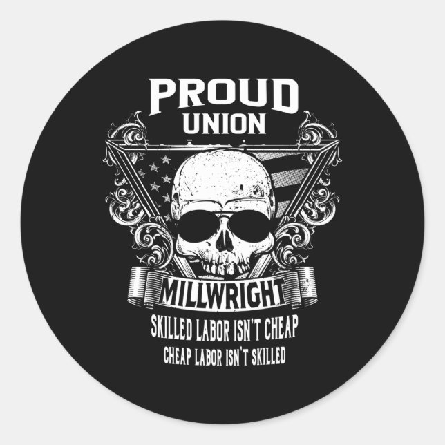 Union Millwright Classic Round Sticker (Front)