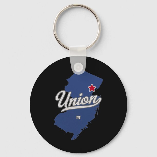 Union New Jersey Nj Map  Key Ring (Front)