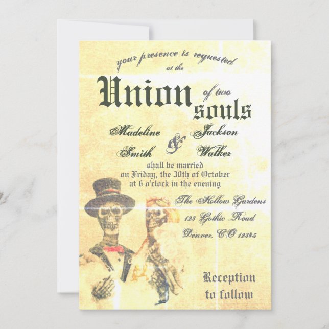 Union of Souls-Gothic Halloween Wedding Invitation (Front)