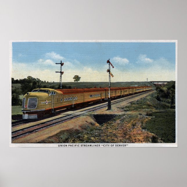 Union Pacific Streamliner "City of Denver" Poster (Front)