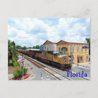 Union Pacific Yellow Train Engine Postcard