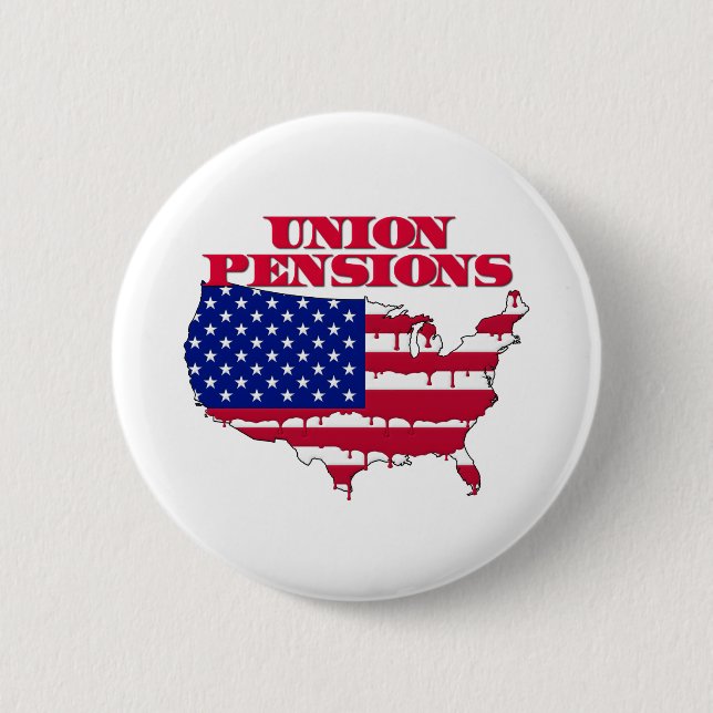 Union Pensions 6 Cm Round Badge (Front)