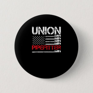 Union Pipefitter Union Strong USA American Flag St 6 Cm Round Badge