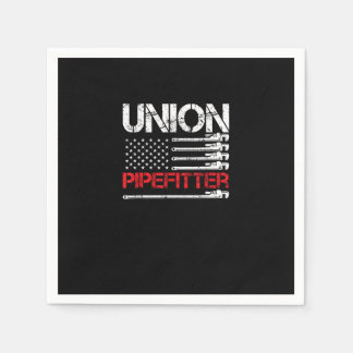 Union Pipefitter Union Strong USA American Flag St Napkin