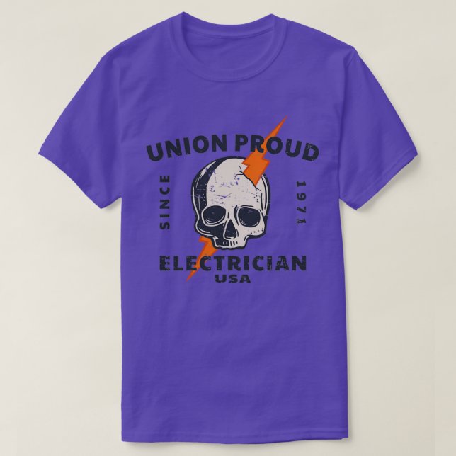 Union Proud Electrician Since 1971  T-Shirt (Design Front)