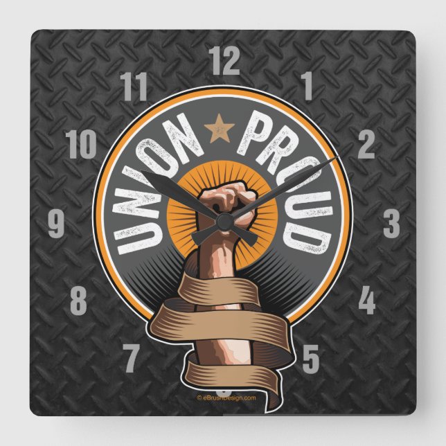 Union Proud Square Wall Clock (Front)