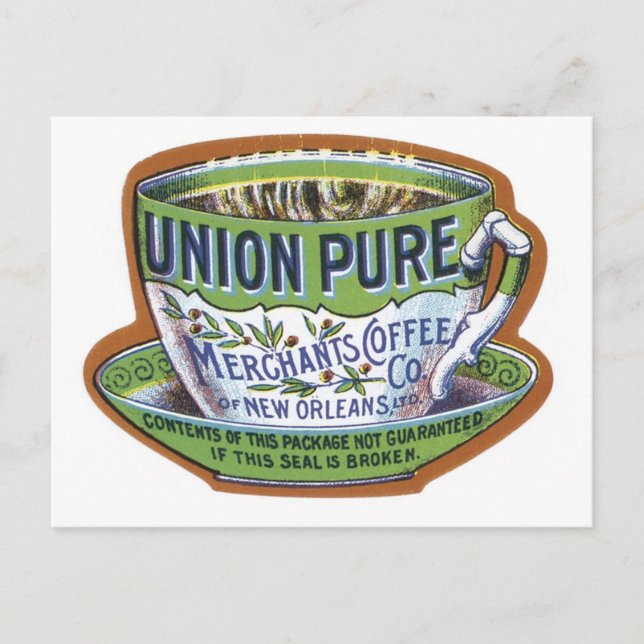Union Pure Merchant's Coffee Label Postcard (Front)