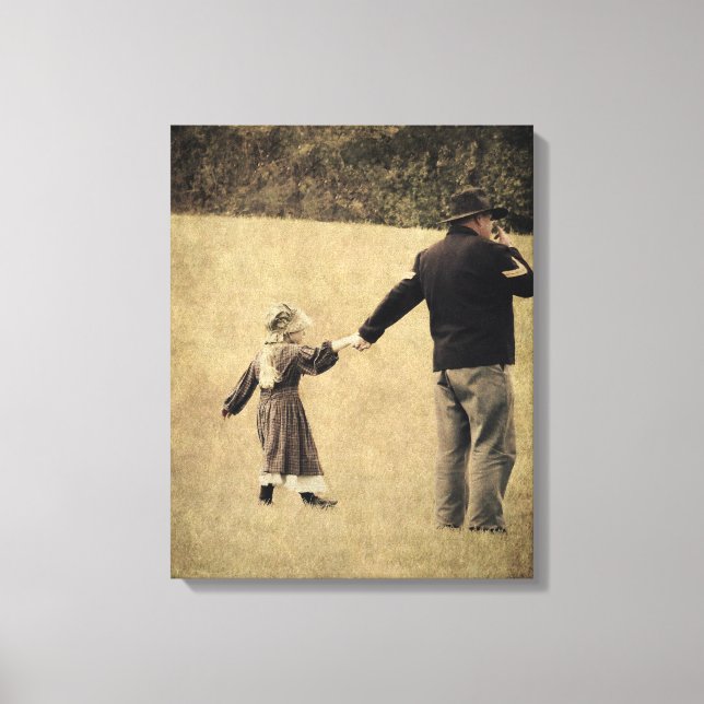 Union Soldier and Daughter Canvas Print (Front)