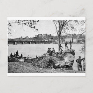 Union soldiers guarding the Potomac River in 1861 Postcard