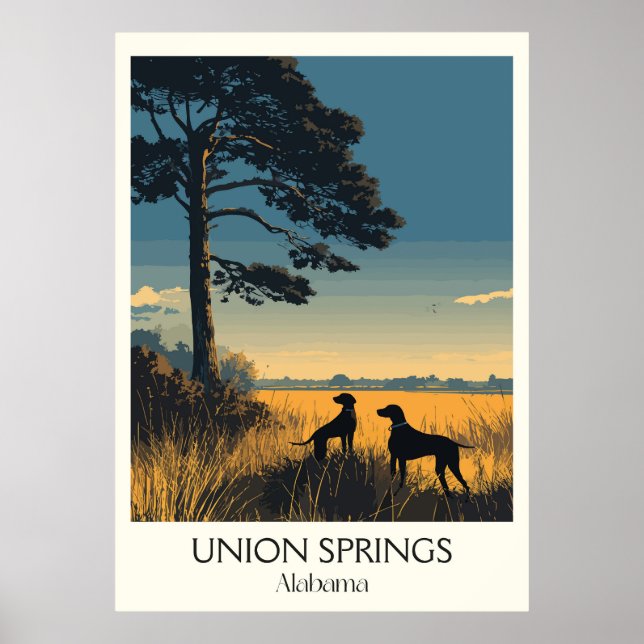 Union Springs Alabama Dogs Sunset Poster (Front)