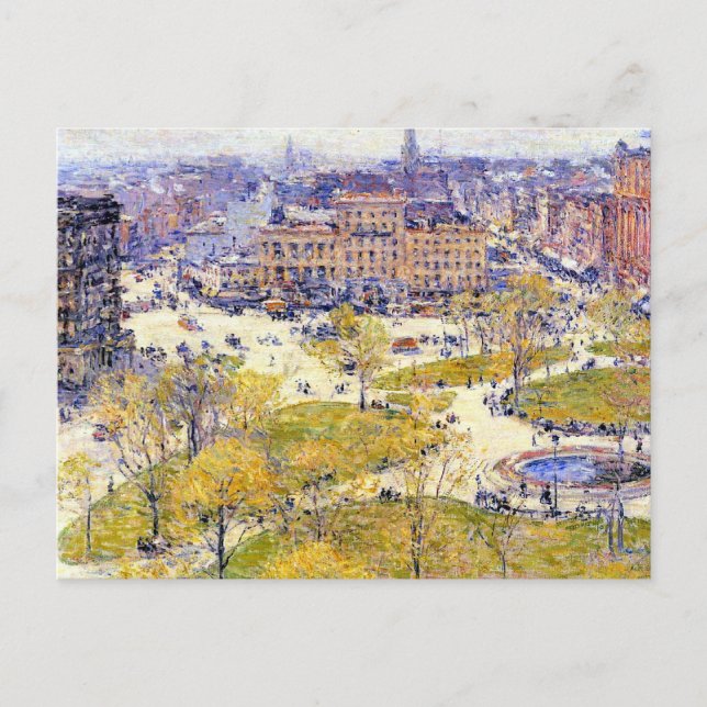 Union Square in Spring by Frederick Childe Hassam Postcard (Front)
