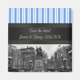 Union Square NYC in Winter BW 01 Save the Date Magnet
