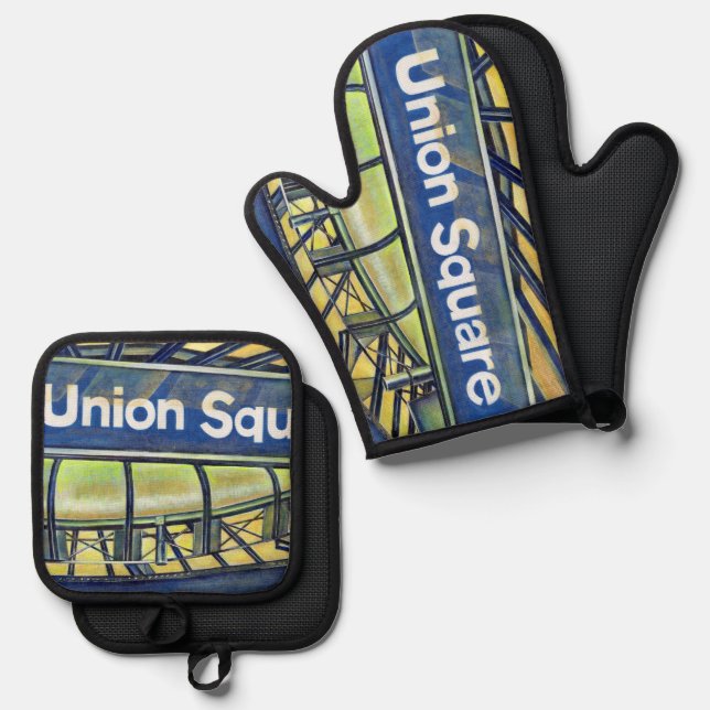 Union Square's Parlour Oven Mitt & Pot Holder Set (Front/Back)