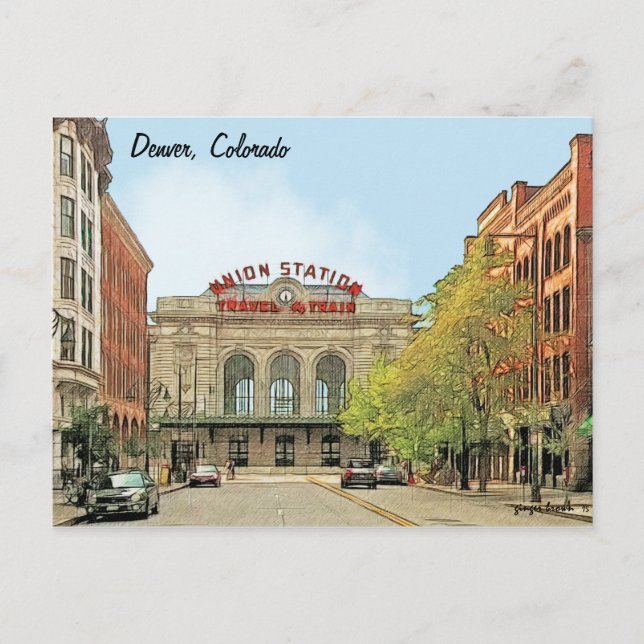 Union Station, Denver, CO, Travel By Train Postcard (Front)