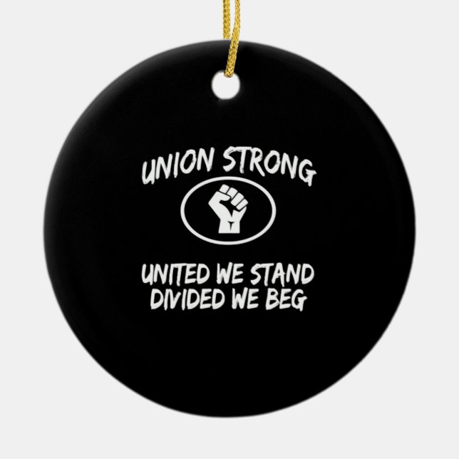 Union Strong And Solidarity Ceramic Tree Decoration (Front)