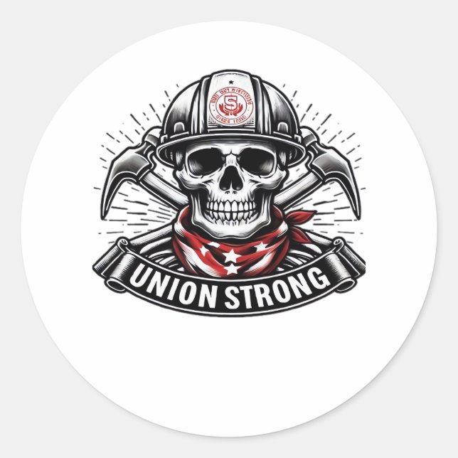 Union Strong Classic Viral Round Sticker (Front)