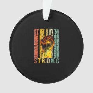 Union Strong Fist Proud Labour Day Workers Septemb Ornament