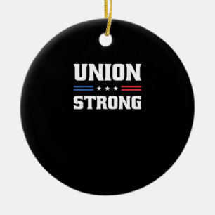 Union Strong For Pro Labour Union Workers Ceramic Tree Decoration