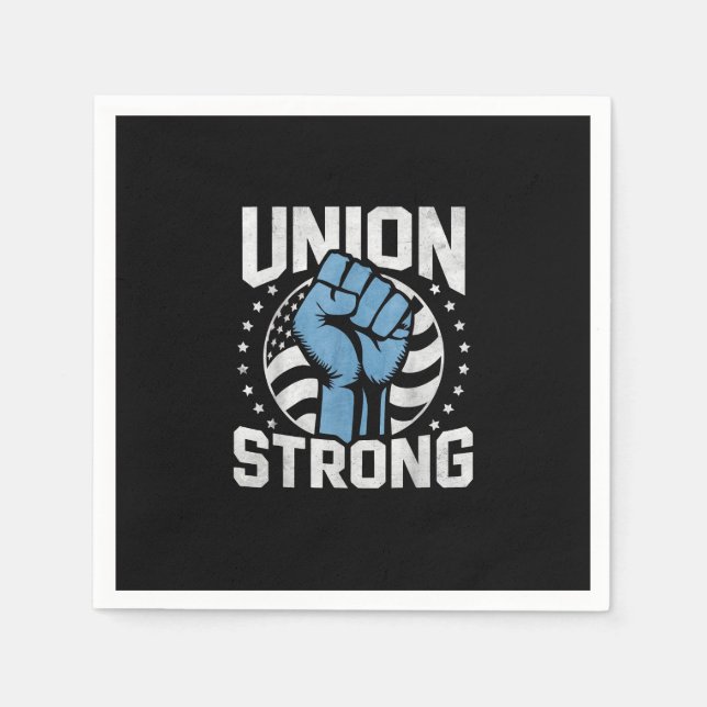 Union Strong For Professional Workers - Labour Day Napkin (Front)