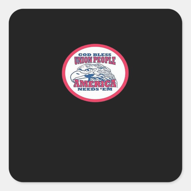 Union Strong Funny Meme Classic Square Sticker (Front)
