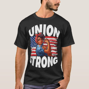 Union Strong Happy Labour Day American Flag Decor T-Shirt
