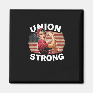 Union Strong - Labour Day Messy Bun USA Flag Magnet
