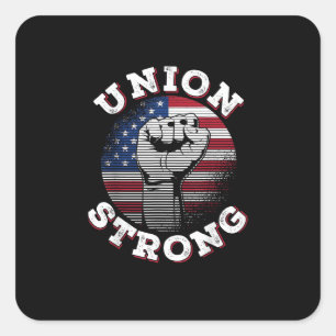 Union Strong Labour Day Square Sticker
