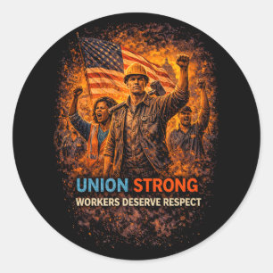 Union Strong Rising Classic Round Sticker