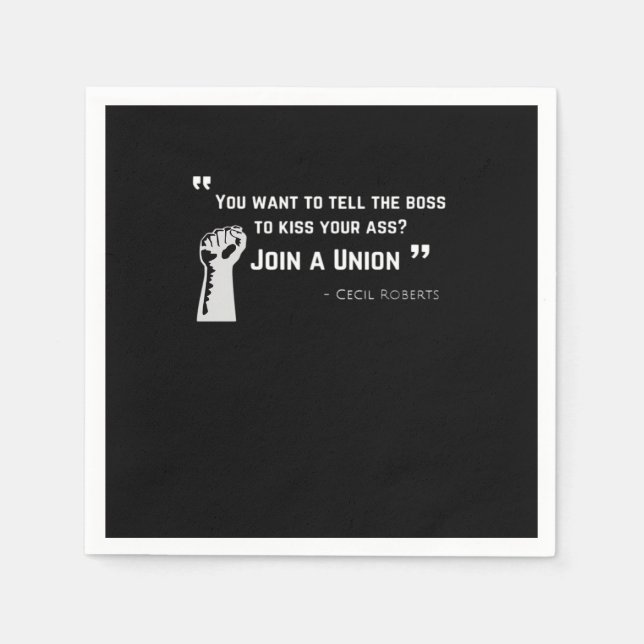 Union Strong  - Union Worker Trend Labour Day Napkin (Front)