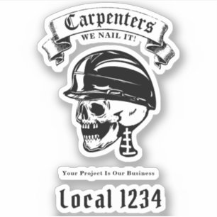 Union Trade Custom Name Hard Hat Skull Logo