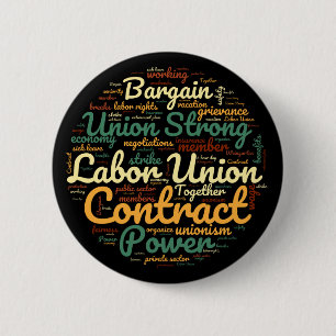 Union Word Cloud Circle 6 Cm Round Badge