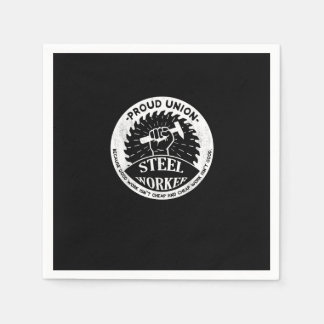 Union Worker Design - Strong Steel Worker Artwork Napkin