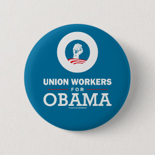 Union Workers for Obama 6 Cm Round Badge