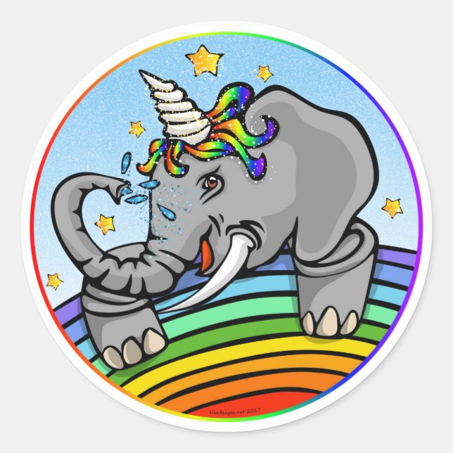 Uniphant Round Sticker / Decal (Front)
