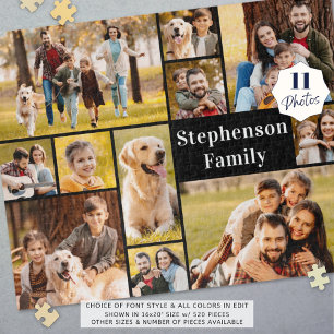 Unique 11 Photo Collage Simple Personalised Jigsaw Puzzle