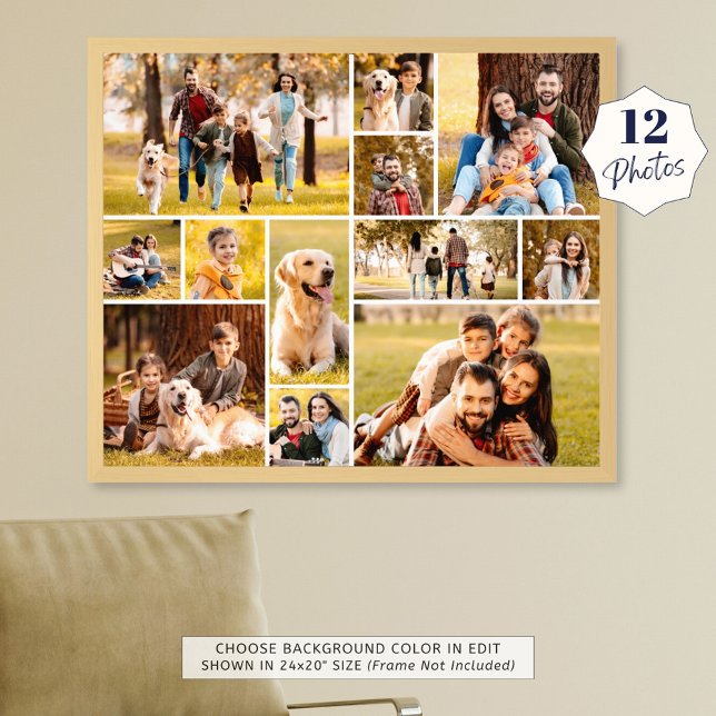 Unique 12 Photo Collage Minimalist Simple Photo Print (Creator Uploaded)