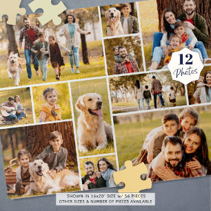 Unique 12 Photo Collage Simple Jigsaw Puzzle