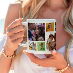 Unique 12 Square Photo Memory Two-Tone Coffee Mug