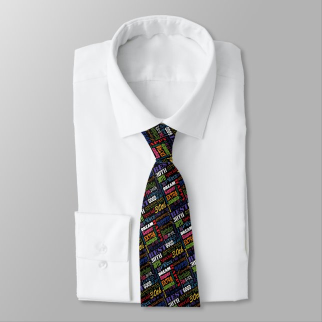 Unique 30th Birthday Party Personalised Gifts Tie (Tied)
