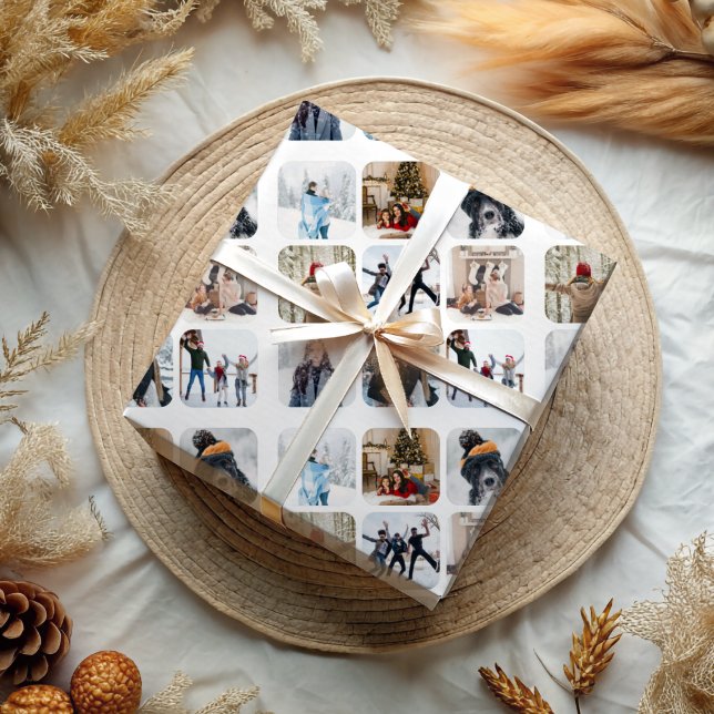 Unique 6 Photo Collage Pattern Wrapping Paper (Creator Uploaded)