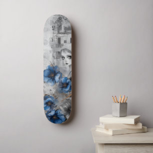 Unique Abstract Artistic Grunge Floral Skate Deck