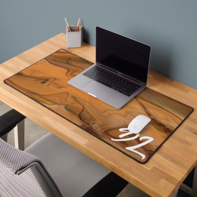 Unique Abstract Brown  Marble Liquid  Desk Mat (Creator Uploaded)