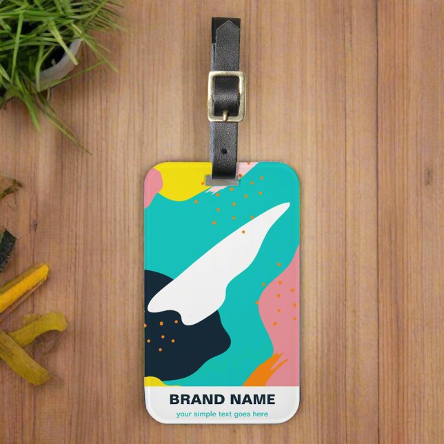 Unique Abstract Colourful Artsy Rainbow Travel Luggage Tag (Creator Uploaded)