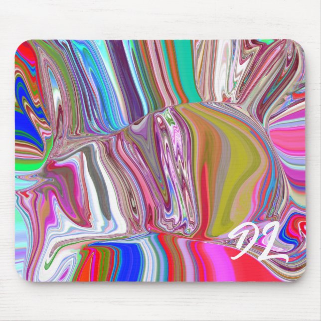 Unique Abstract Colourful Marble Liquid  Mousepad (Front)