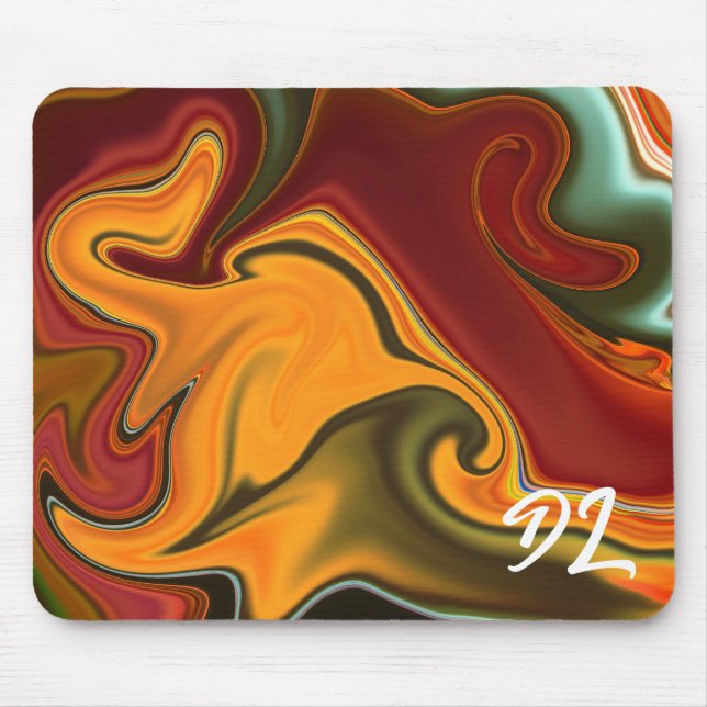 Unique Abstract Colourful Marble Liquid  Mousepad (Front)
