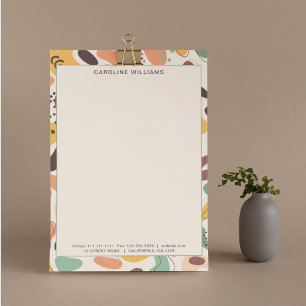 Unique Abstract Colourful Pattern Monogram Name Custom Letterhead